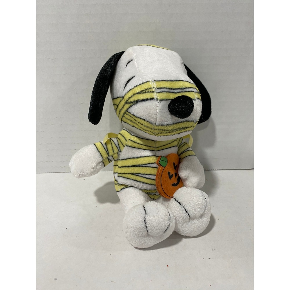 Peanuts Snoopy Plush Halloween Mummy Costume Pumpkin White Small Excellent